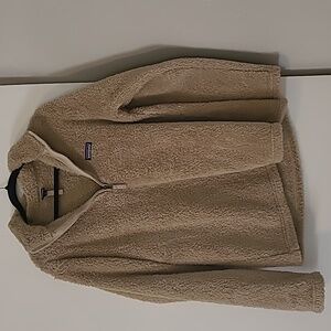 Patagonia tan quarter zip sherpa pullover